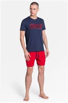 Piżama Oxford 38285-59X Granatowo-Czerwona