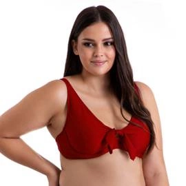 Biustonosz kąpielowy P-615B WIĄZANY (2) czerwony