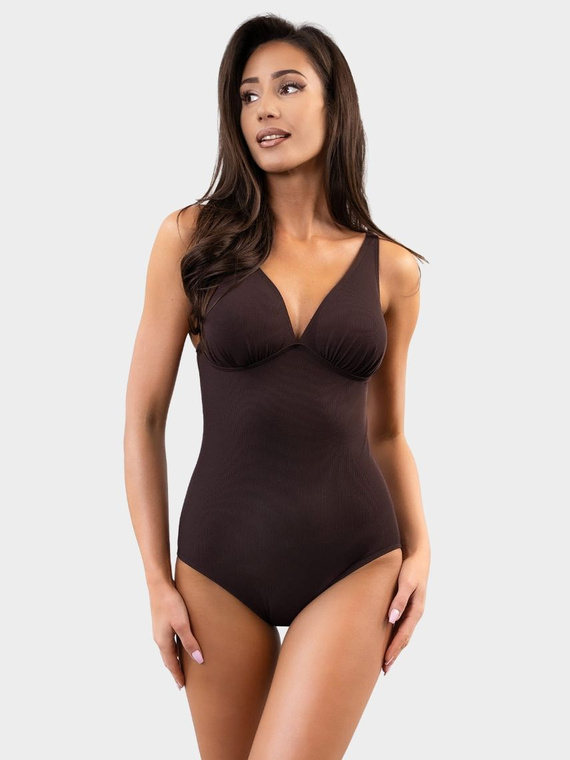 Strój kąpielowy Isabella S-3304 (3) brązowy w prążki 3D