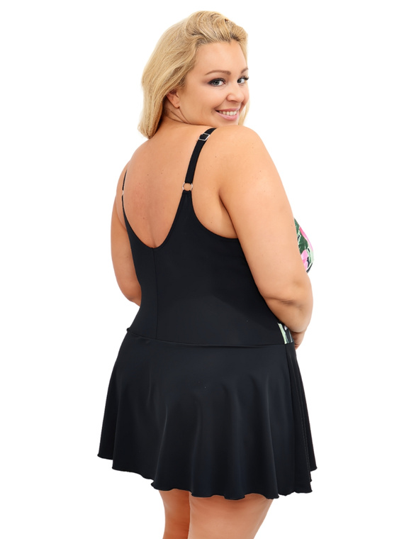 Strój kąpielowy Carmen D-4010 (BA) Czarno-wielokolorowy w kwiaty