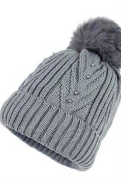 Czapka Perełkowy Urok Szara