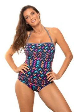 Kostium kąpielowy Sansza M-655 (5) Granatowo-szary