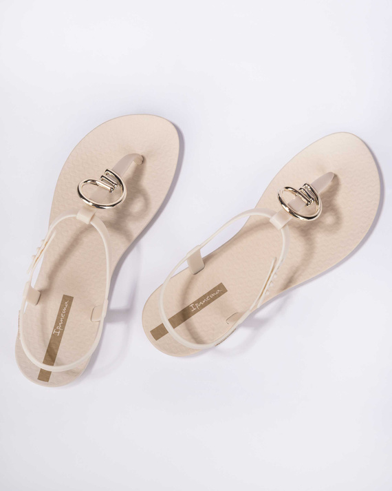 Sandały damskie Class Stylish beżowo-złote (BF492)