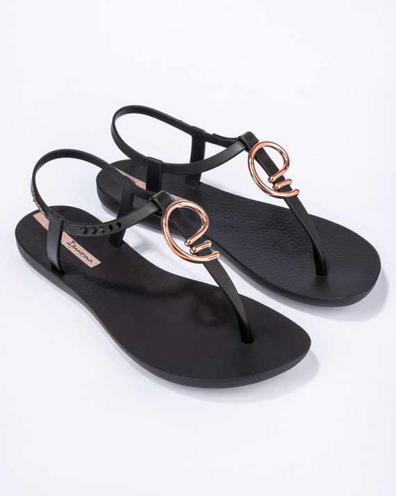 Sandały damskie Class Stylish czarno-złote (BD172)