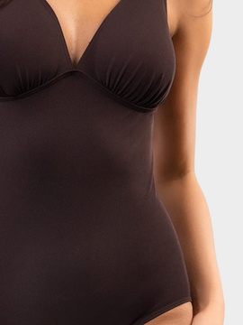 Strój kąpielowy Isabella S-3304 (3) brązowy w prążki 3D