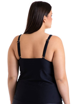 Koszulka tankini Flora P-3B (24) czarna z kwiatami