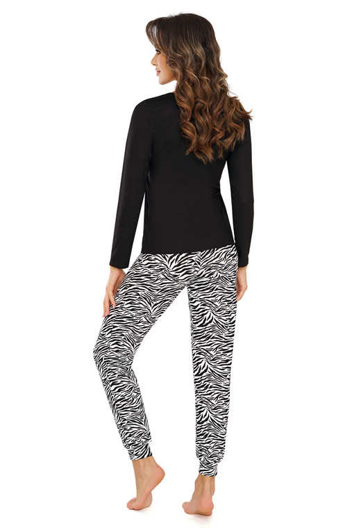 Piżama Zebra Long Black