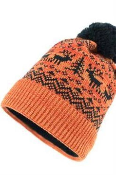 Czapka Rudolf Czarno-Pomarańczowa