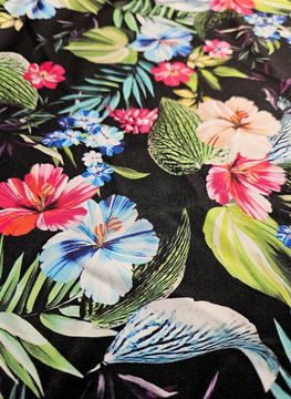 Koszulka tankini Flora P-3B (24) czarna z kwiatami