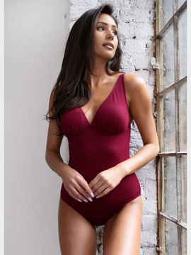 Strój kąpielowy Isabella S-3304 (2) bordowy (materiał prążkowany)