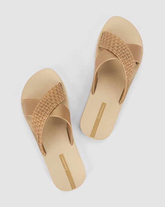 Klapki damskie Sense Slide (BC274) beżowo-złote