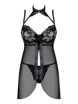 Koszulka Elizenes Babydoll Czarna + stringi GRATIS!