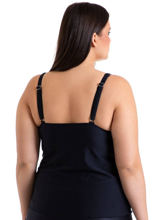 Koszulka tankini Flora P-3B (24) czarna z kwiatami